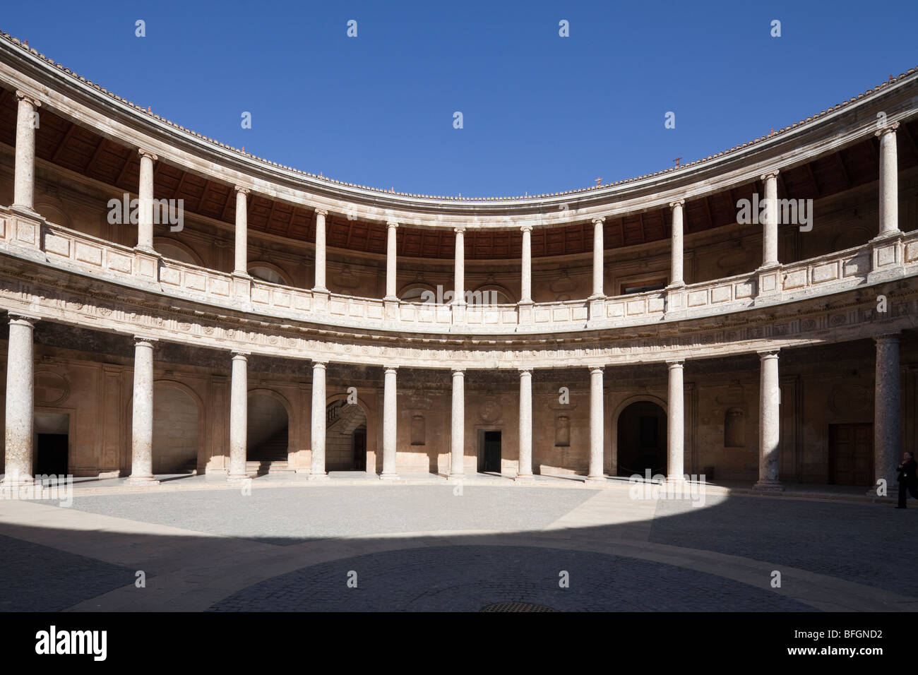 Cortile del Palazzo di Carlo V, Alhambra di Granada, Spagna Foto Stock