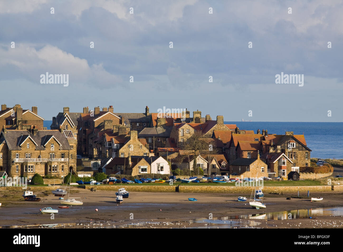 Il villaggio sul mare di Alnmouth in Northumberland Foto Stock