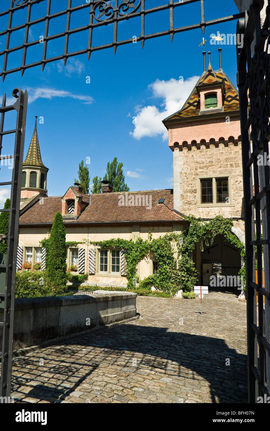 Porta del Castello Oberhofen - Svizzera Europa Foto Stock
