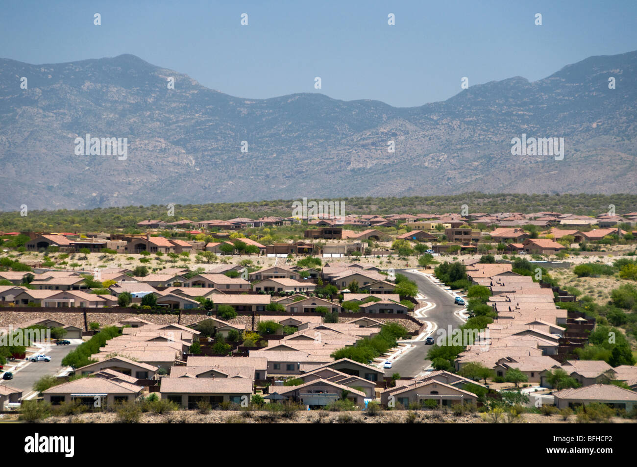 Bordo del sobborgo della città nel Nuovo Messico Foto Stock
