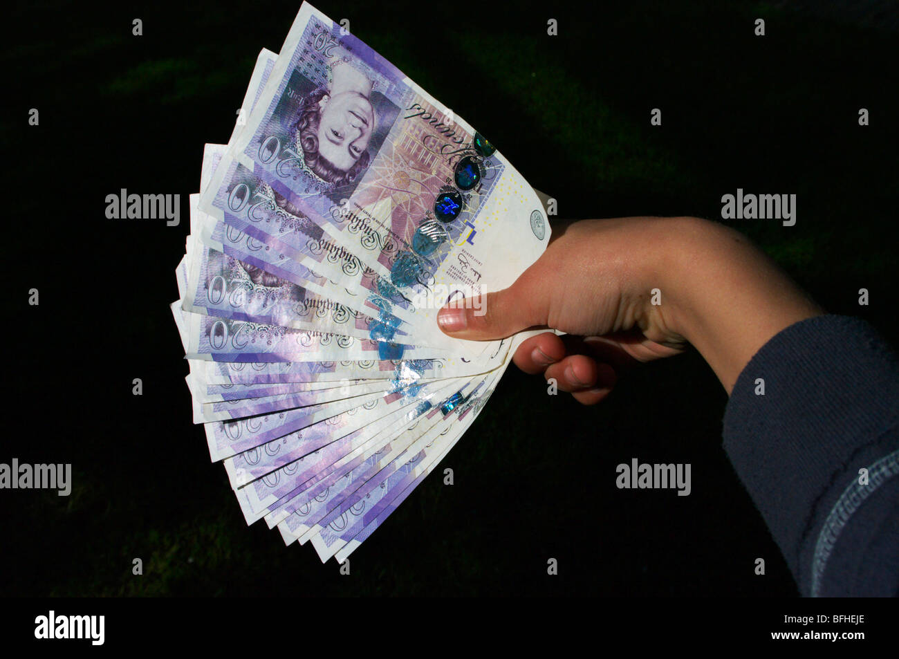 Europa, Regno Unito, Inghilterra, ventola di denaro Foto Stock