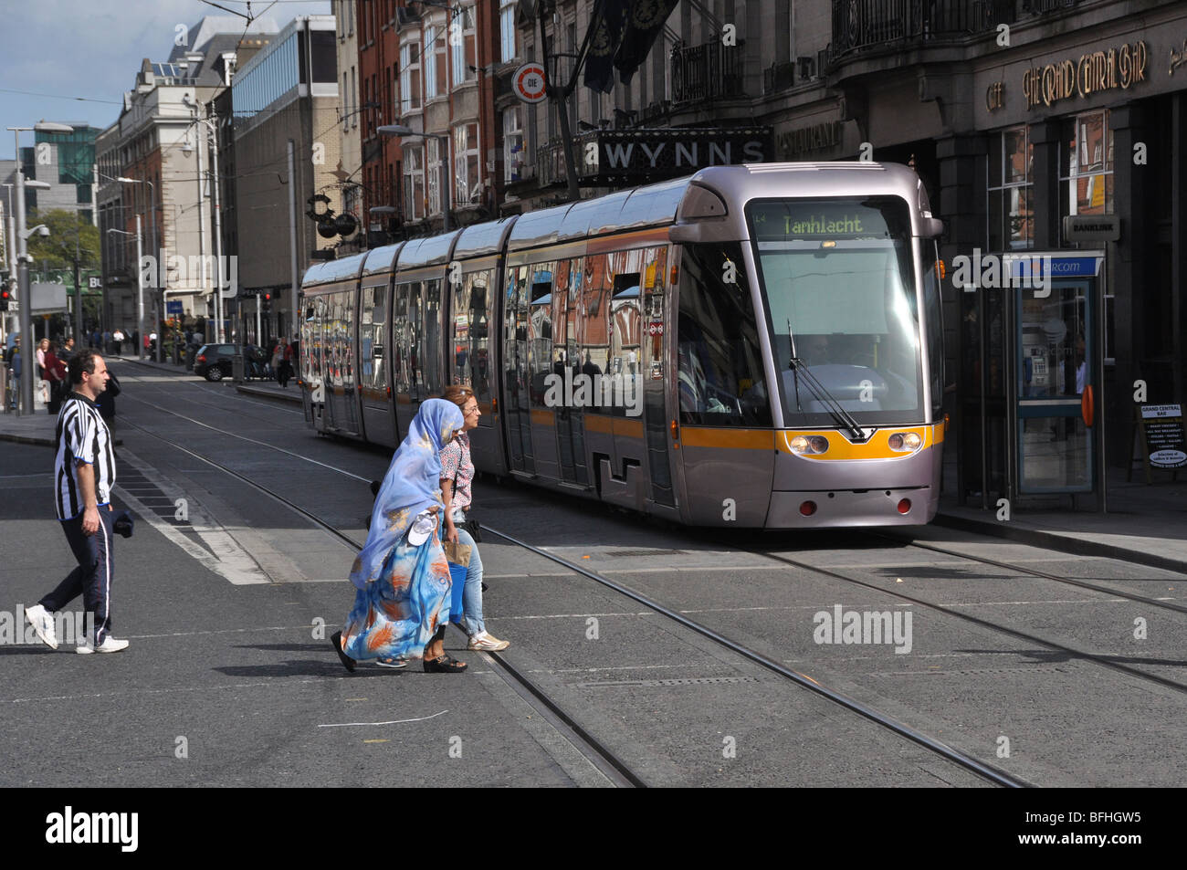 Un Luas Tram di Dublino Sevice Irlanda Foto Stock