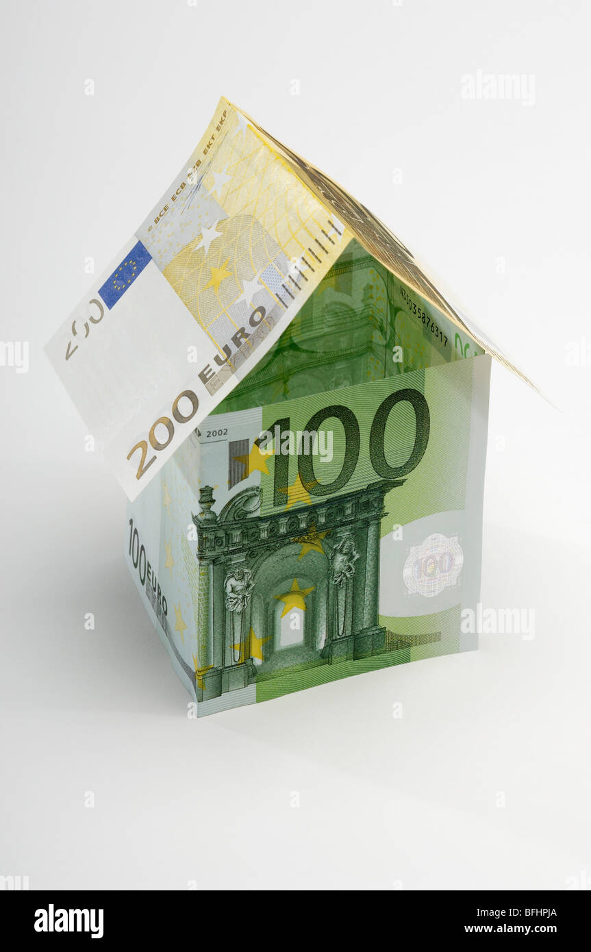 Casa di carta moneta Foto Stock