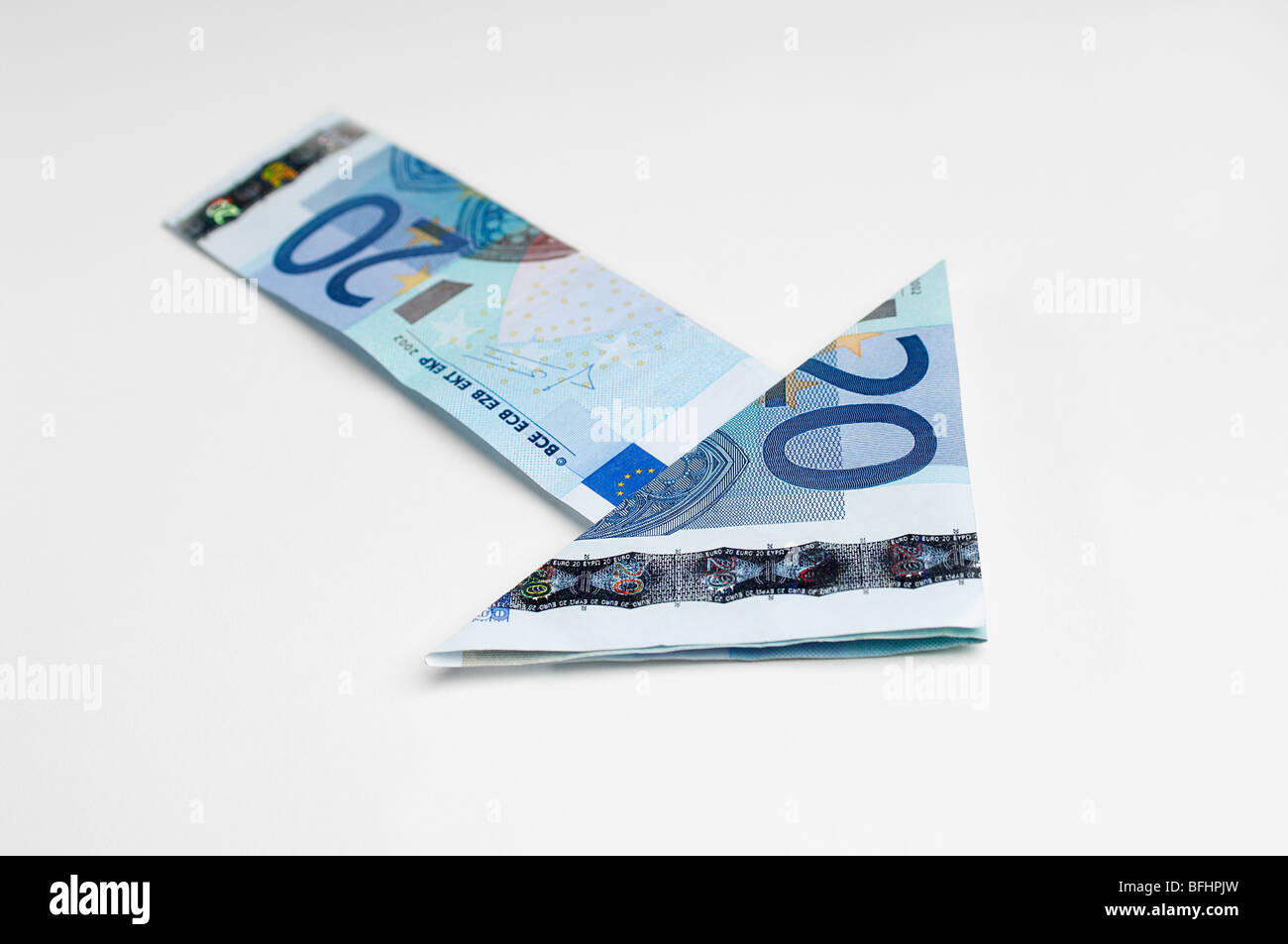 Freccia fatta di denaro Foto Stock