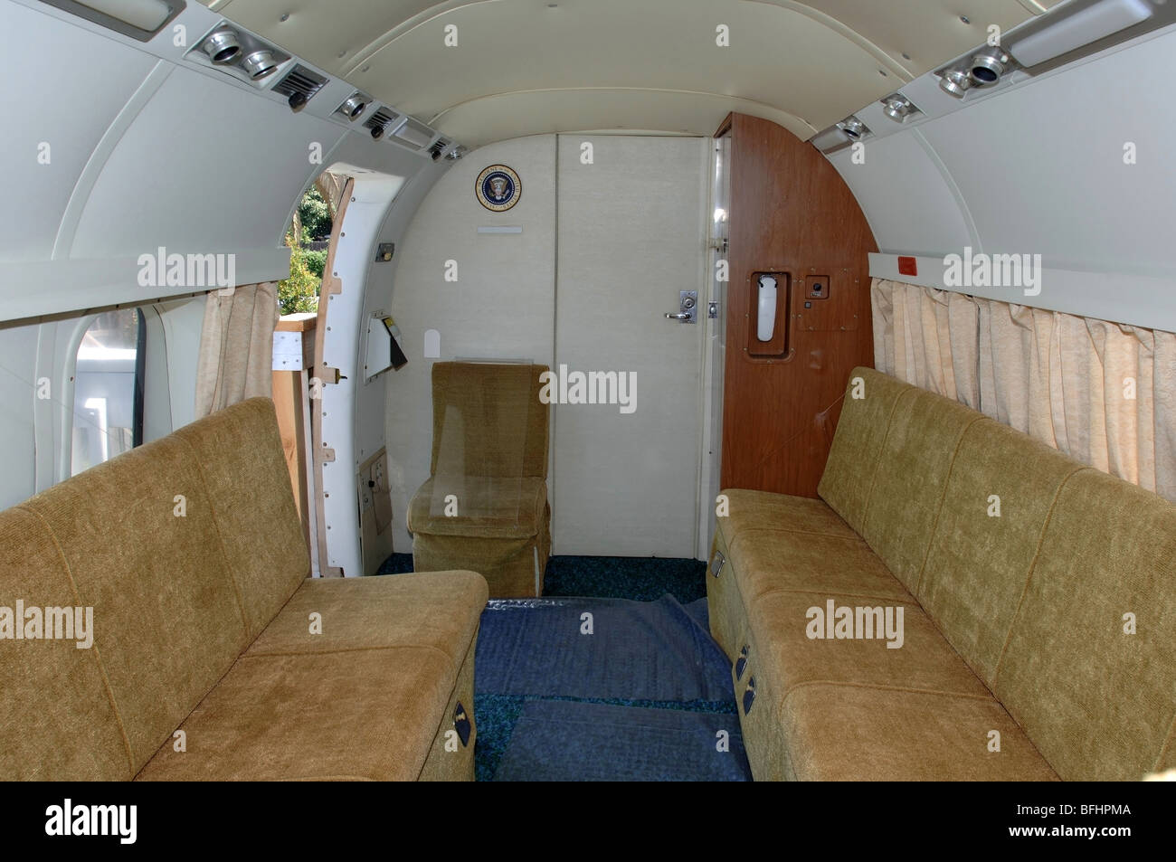 Marine uno: l'elicottero presidenziale utilizzata da Richard Nixon, in mostra presso la Biblioteca di Nixon e luogo di nascita a Yorba Linda, CA Foto Stock