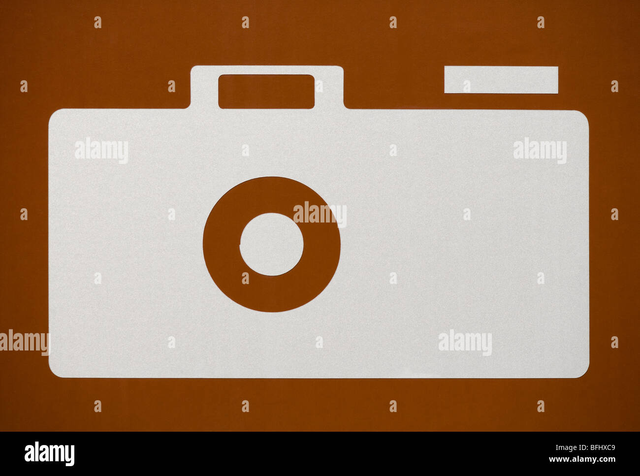 American bianco su marrone foto fotocamera stop - noi ricreativo e culturale Area di interesse segno di traffico RM-170 Area di visualizzazione Foto Stock