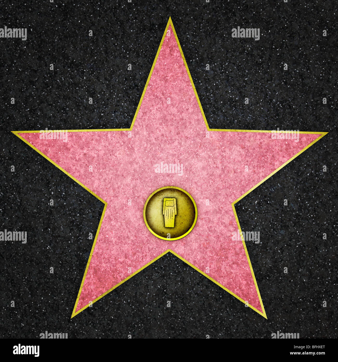 Vuoto in marmo di Hollywood radio, star di Hollywood Boulevard Foto Stock