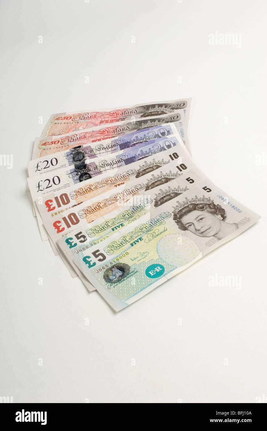 British carta moneta Foto Stock