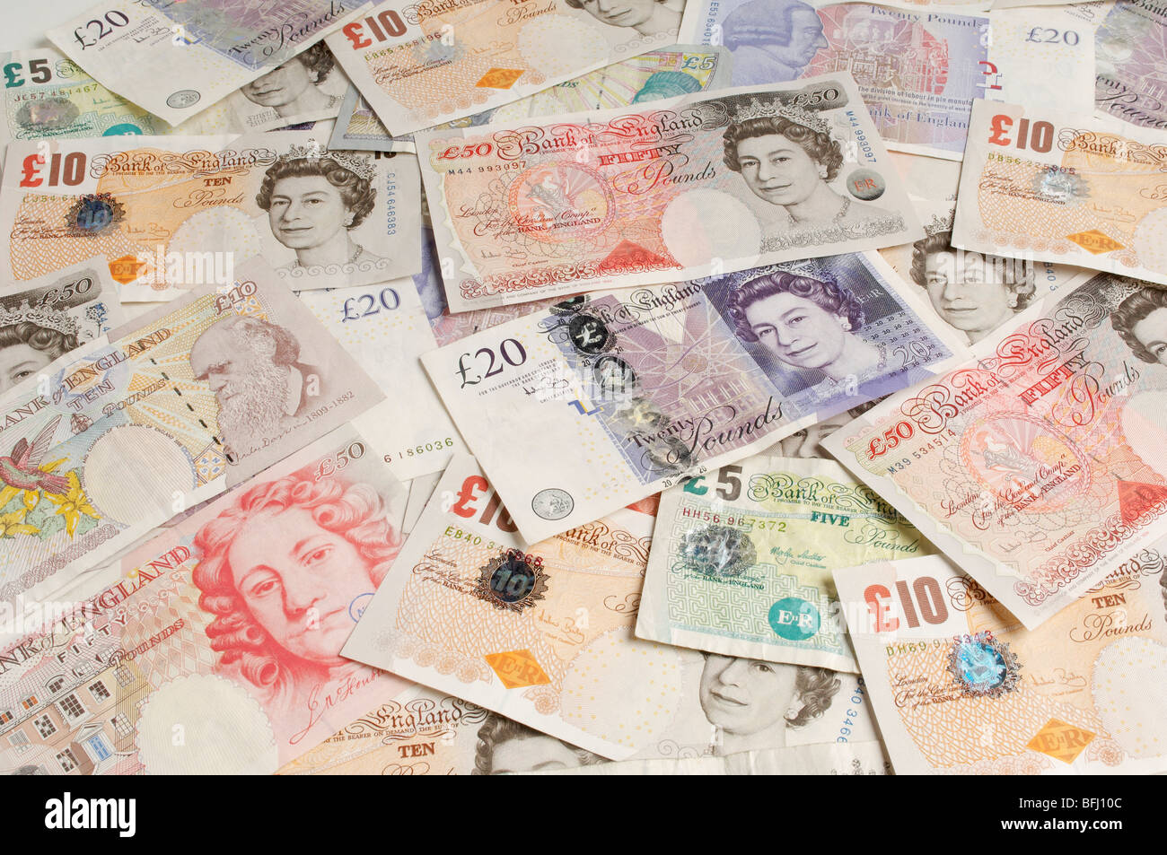 British carta moneta Foto Stock