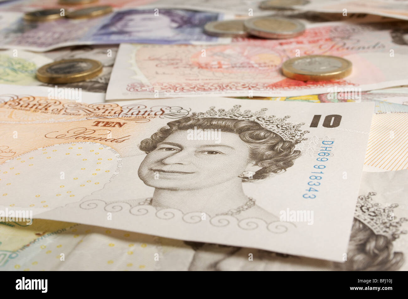 British carta moneta Foto Stock