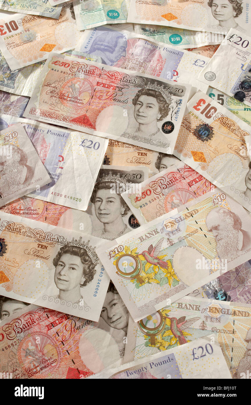 British carta moneta Foto Stock