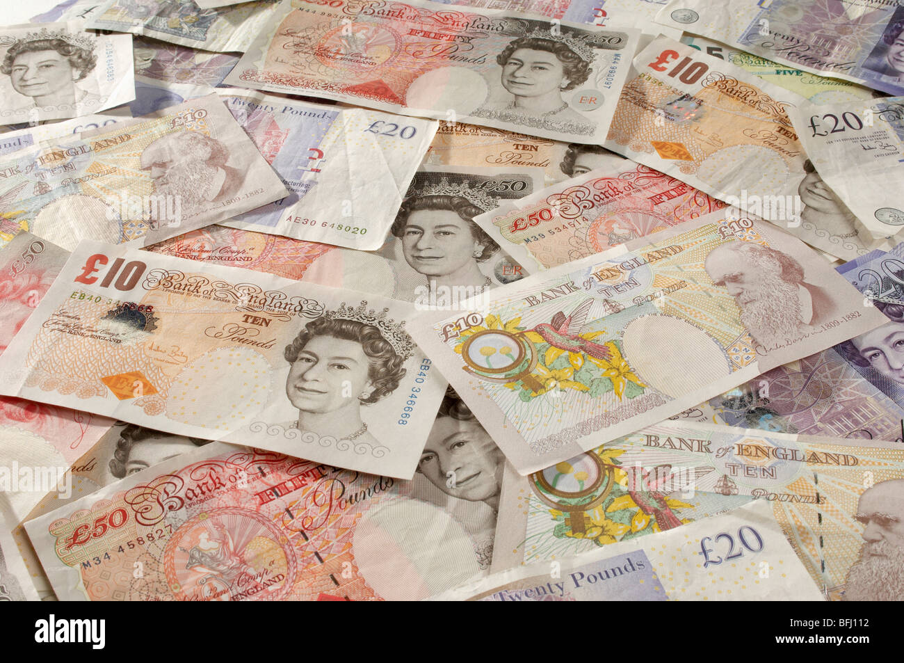 British carta moneta Foto Stock