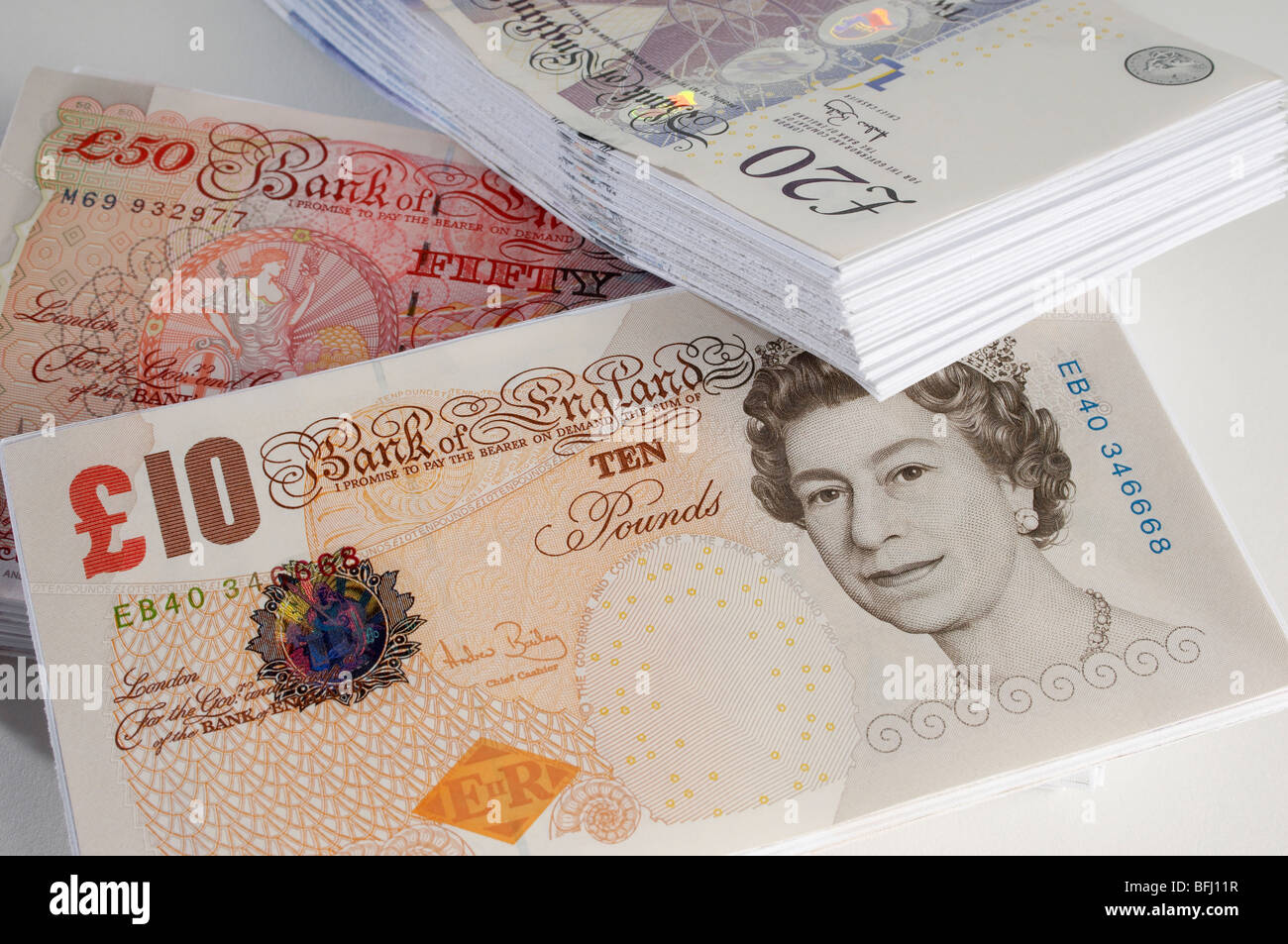 British carta moneta Foto Stock