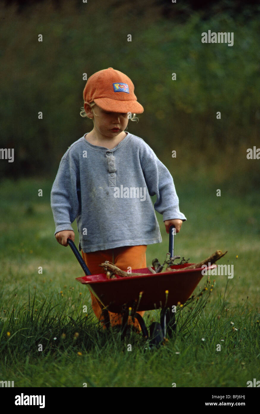 Oskar La riproduzione di giardiniere in Opas giardino. Foto Stock