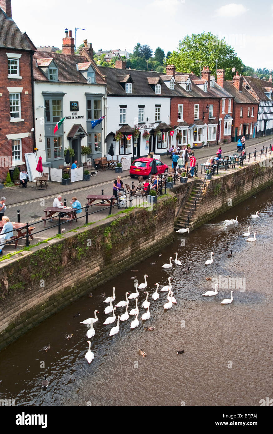 Riverside a Bewdley WORCESTERSHIRE REGNO UNITO Foto Stock