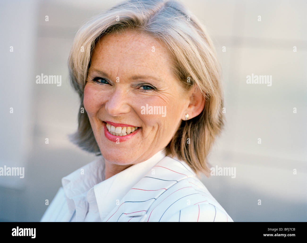 Ritratto di una mezza età donna scandinavo, Svezia. Foto Stock