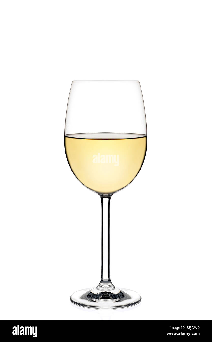 Bicchiere di vino bianco tagliare Foto Stock