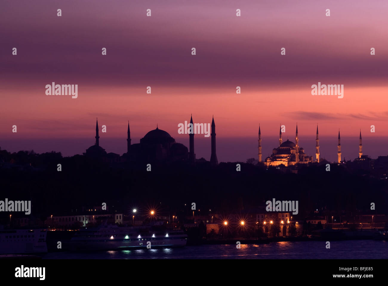 Silhouette di Istanbul Foto Stock