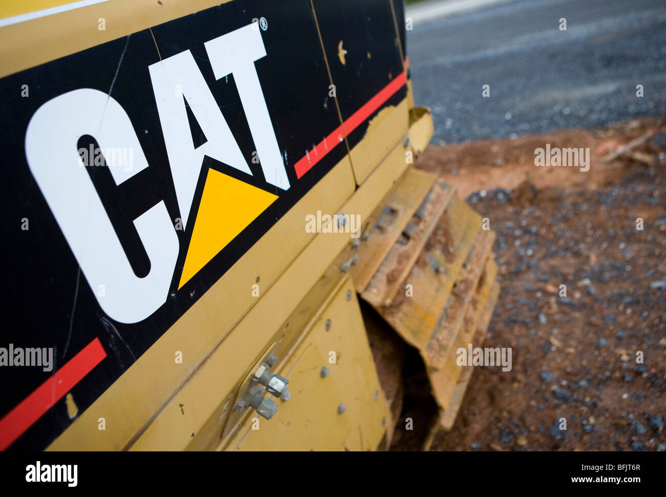 Caterpillar attrezzature da costruzione. Foto Stock