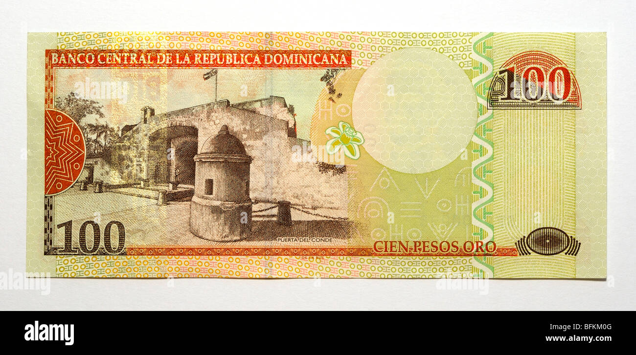 Repubblica dominicana 100 un centinaio di banca in pesos nota. Foto Stock