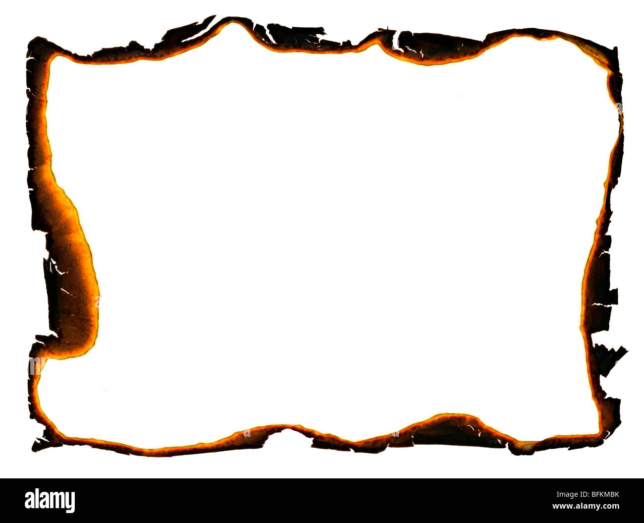 Telaio di grunge con carbonizzati e i bordi frastagliati Foto Stock