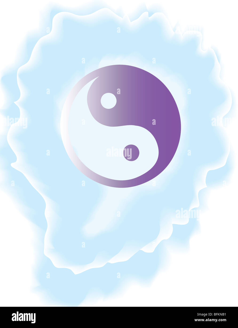 Yin Yang simbolo , illustrazione colorata design Foto Stock