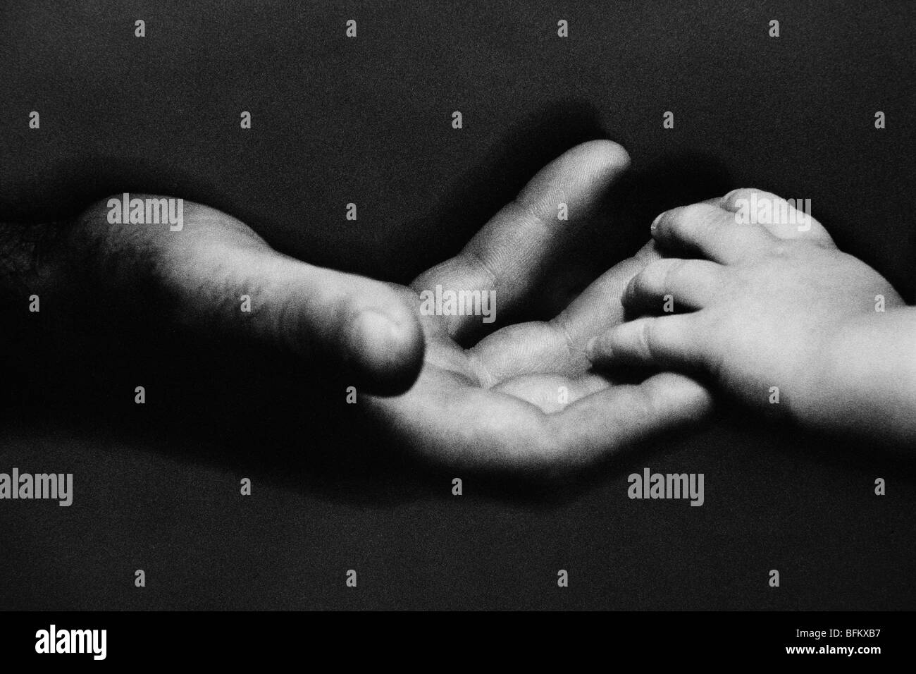 Immagine della mano per Adulti e Baby mano Foto Stock
