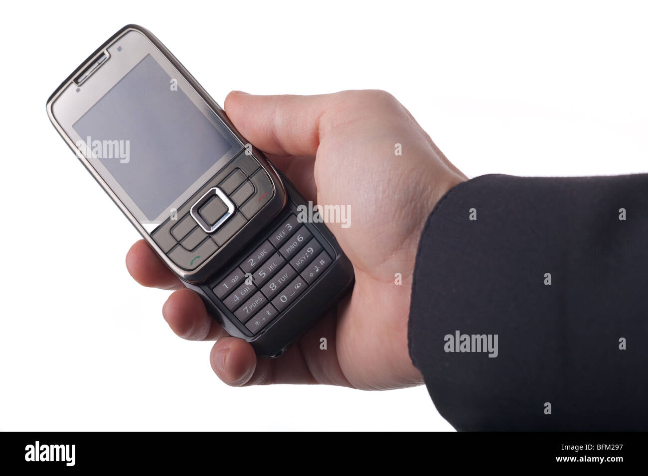 Telefono cellulare in mano Foto Stock