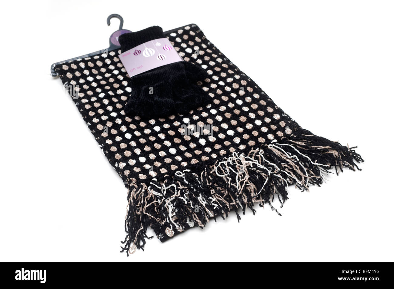 Sciarpa e guanti di protezione impostato Foto Stock