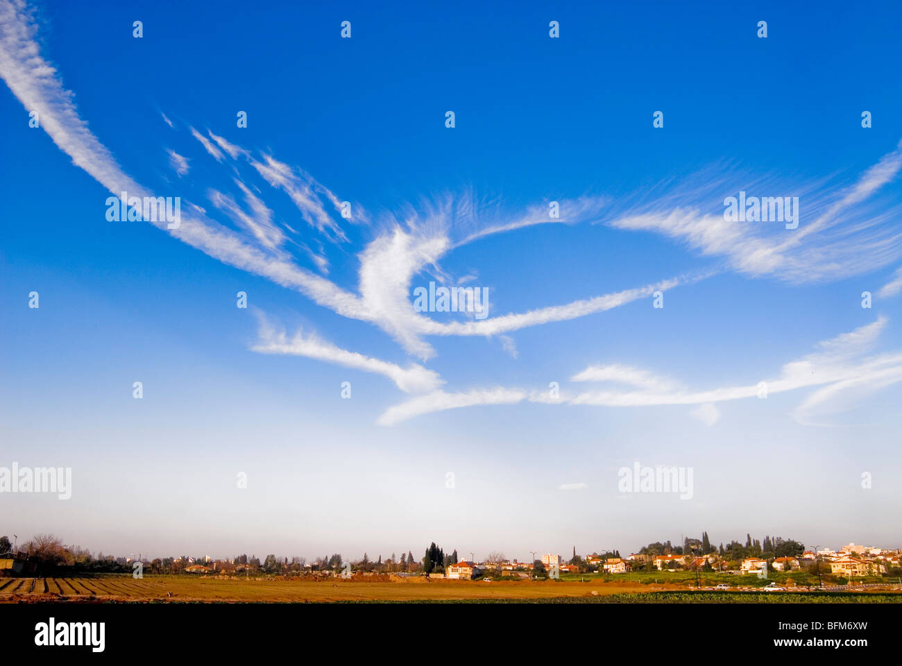 Israele, pianure costiere, drammatico Cielo e nubi Foto Stock