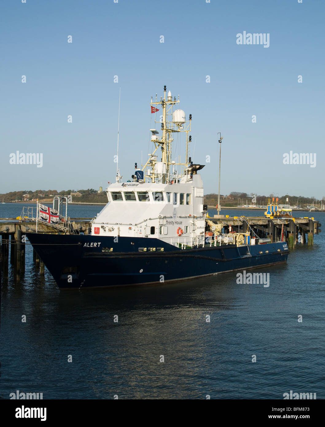 Il THV (Trinity House vaso) AVVISO, a Harwich (Essex, Inghilterra). Foto Stock