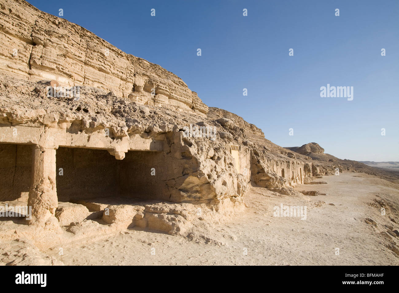 La roccia tombe di Beni Hassan tra Minya e Mallawi, Medio Egitto Foto Stock