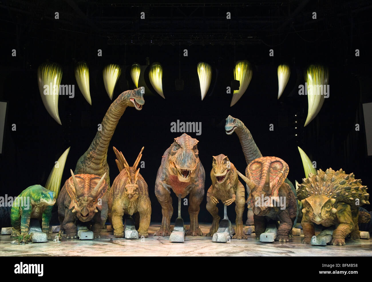 I dinosauri presenti nel camminare con i dinosauri mostra Foto Stock