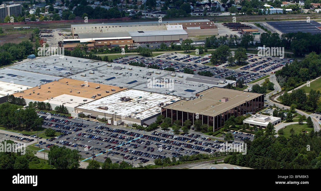Vista aerea al di sopra di American Greetings Corporation headquarters Cleveland Ohio Foto Stock