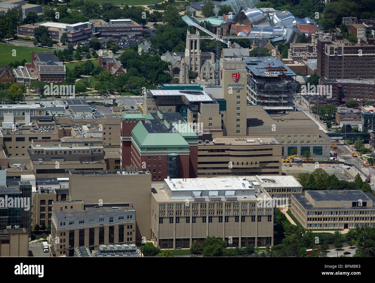Vista aerea al di sopra di Cleveland Clinic Hospital Ohio Foto Stock