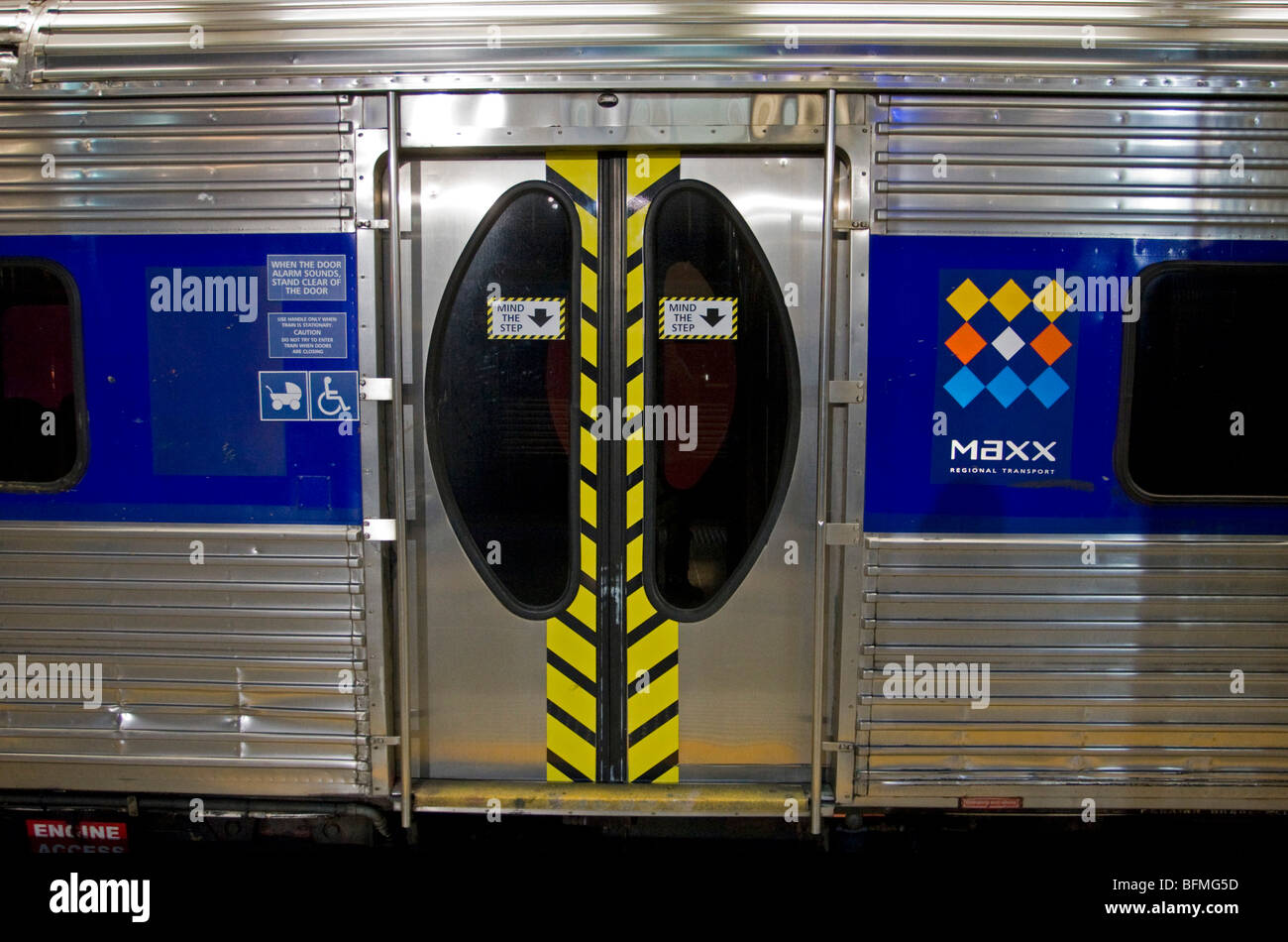 Le porte del treno Britomart Transport Centre Auckland Nuova Zelanda Foto Stock