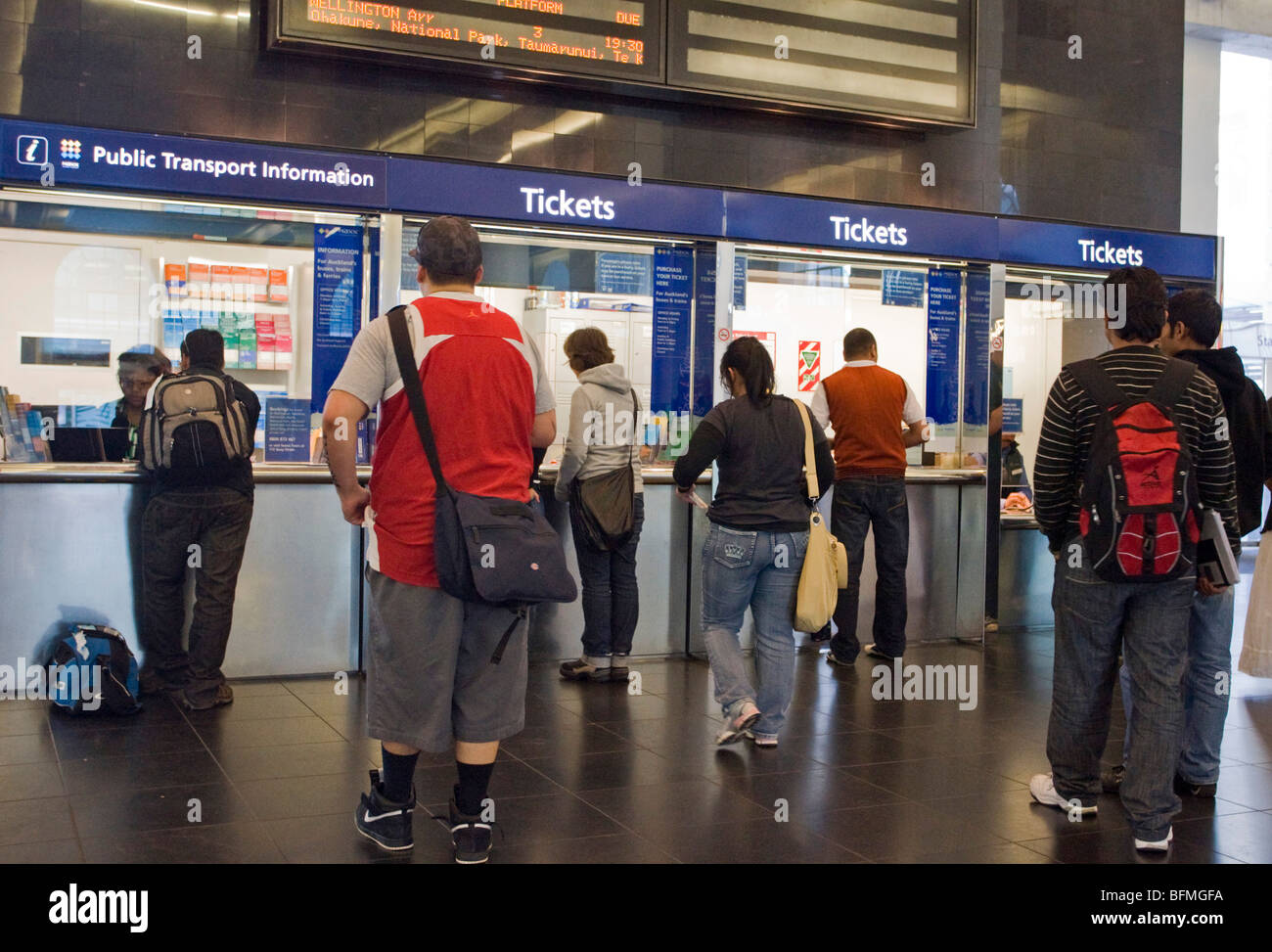 La biglietteria presso Britomart stazione ferroviaria, Auckland, Nuova Zelanda, lunedì 14 settembre, 2009. Foto Stock