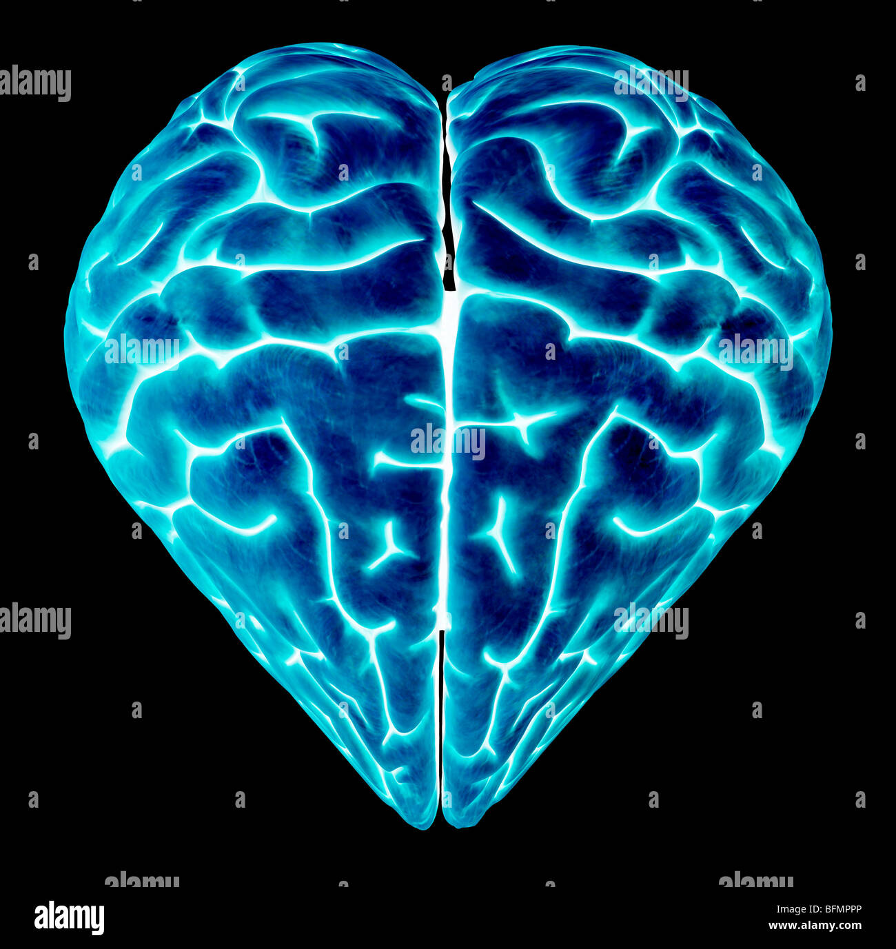 A forma di cuore cervello, opere d'arte concettuale Foto Stock