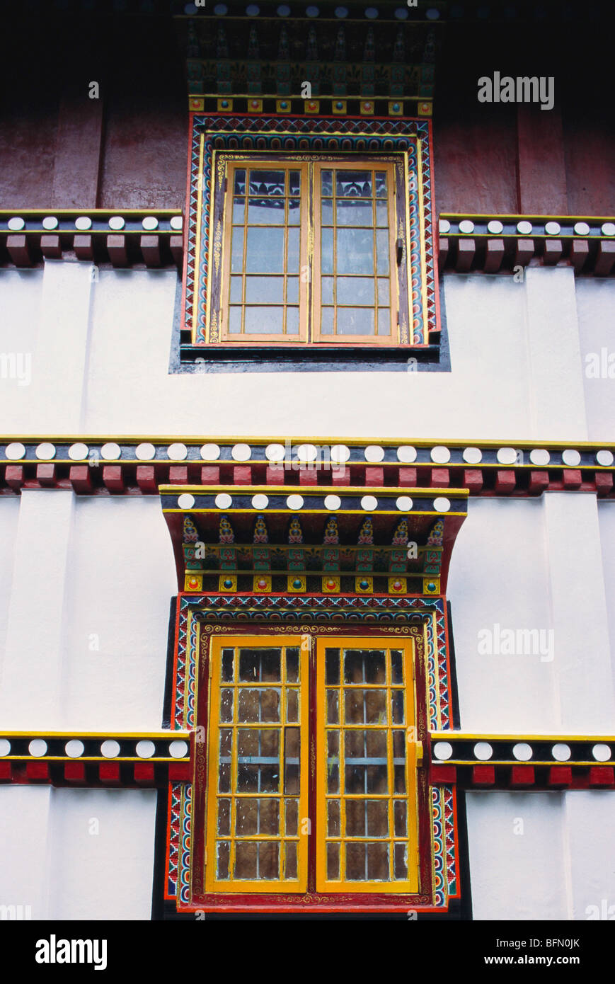 Monastero di Bhutia Busty ; Karma Dorjee Chyoling finestre monastery ; Darjeeling ; Bengala Occidentale ; India ; asia Foto Stock