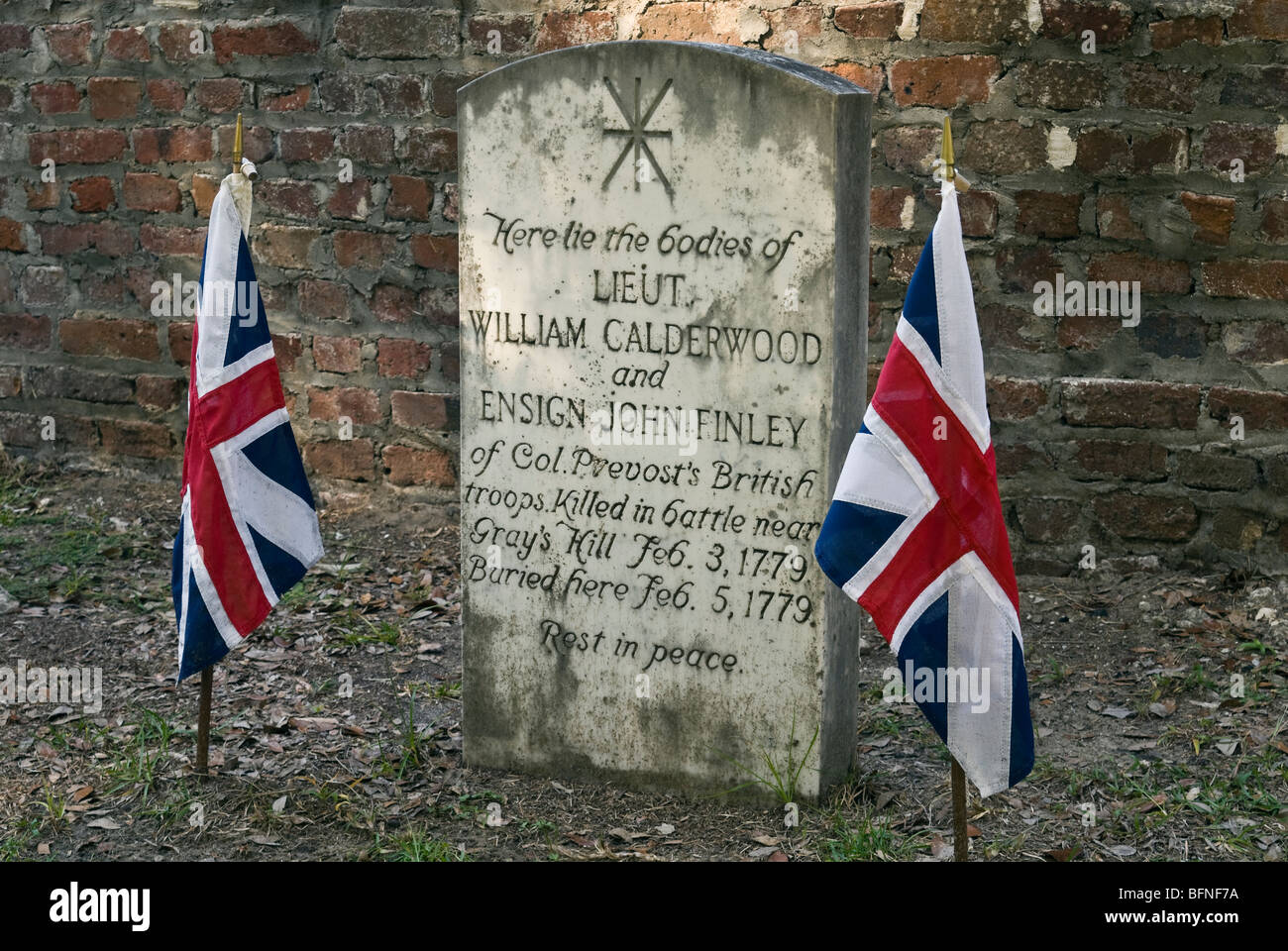 Tomba di soldati inglesi dalla guerra di indipendenza americana, Beaufort, South Carolina, STATI UNITI D'AMERICA Foto Stock