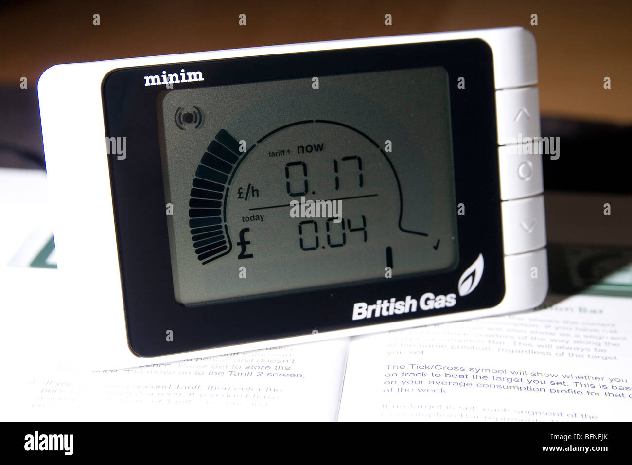 Un British Gas Minim Smart Meter Foto Stock