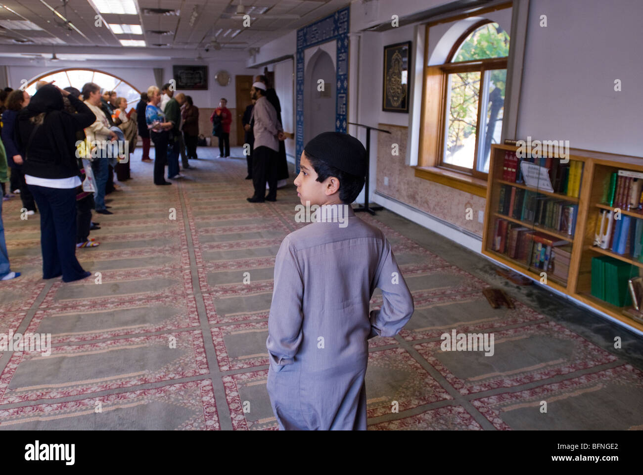 Il centro islamico di New York durante il Queens Interfaith unità a piedi Foto Stock