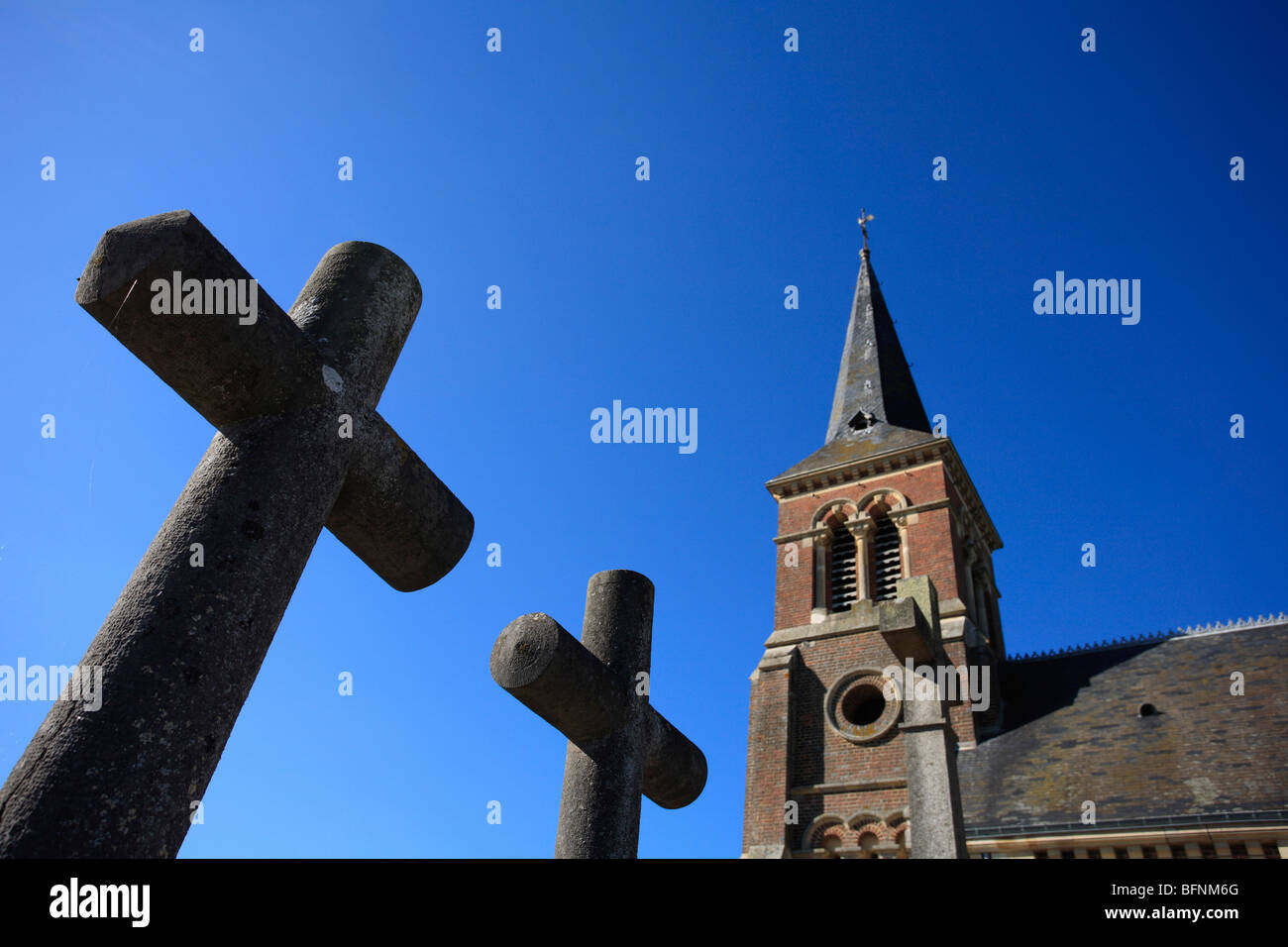 La Chiesa al Rumesnil Calvados Normandia Francia Foto Stock