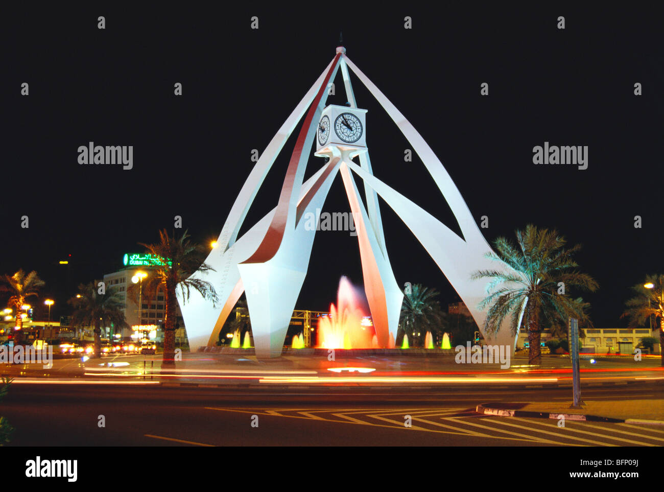 Deira Clocktower Roundabout ; Clock Tower ; Roundabout ; Dubai ; UAE ; Emirati Arabi Uniti Foto Stock