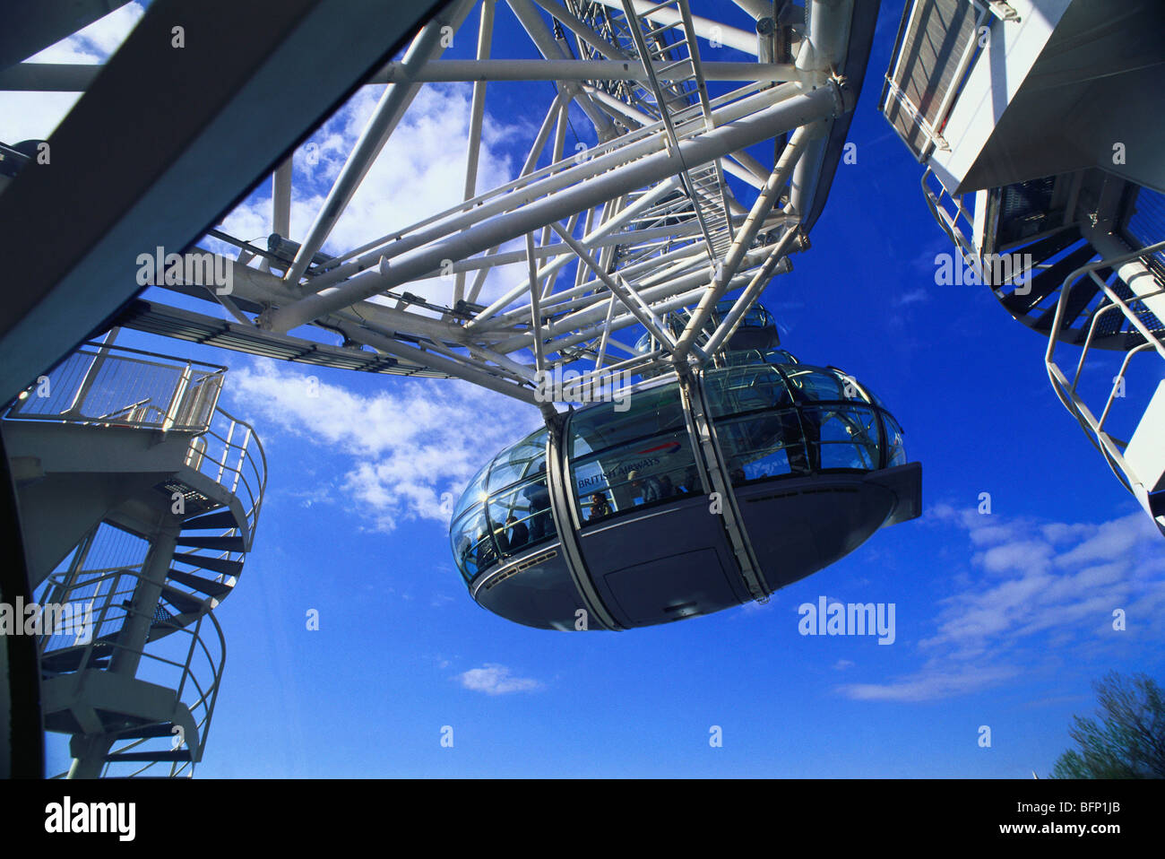 London Eye ; Millennium Wheel ; Ferris Wheel ; Londra ; UK ; Regno Unito ; Inghilterra ; Europa Foto Stock