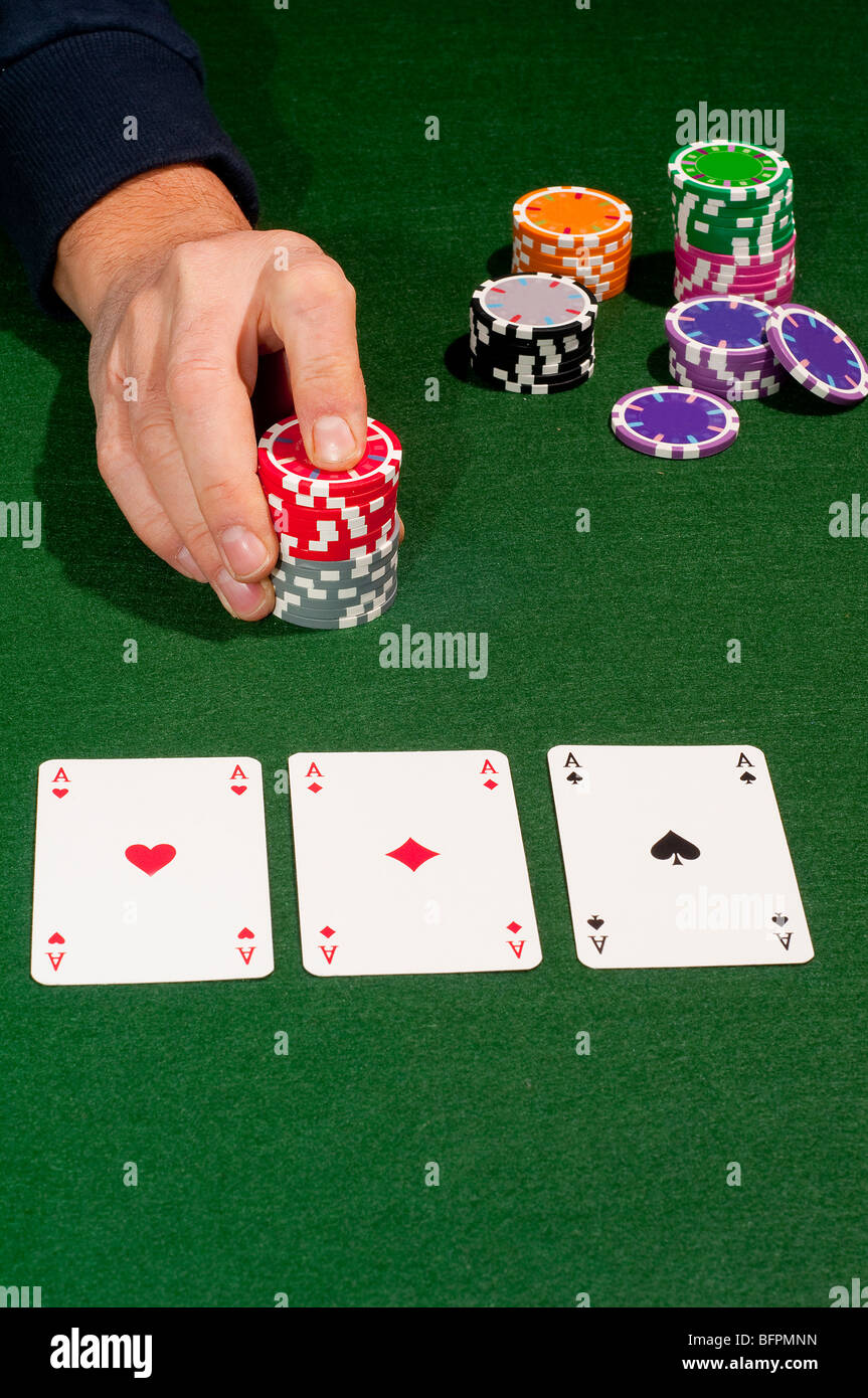 Il giocatore di Poker Foto Stock