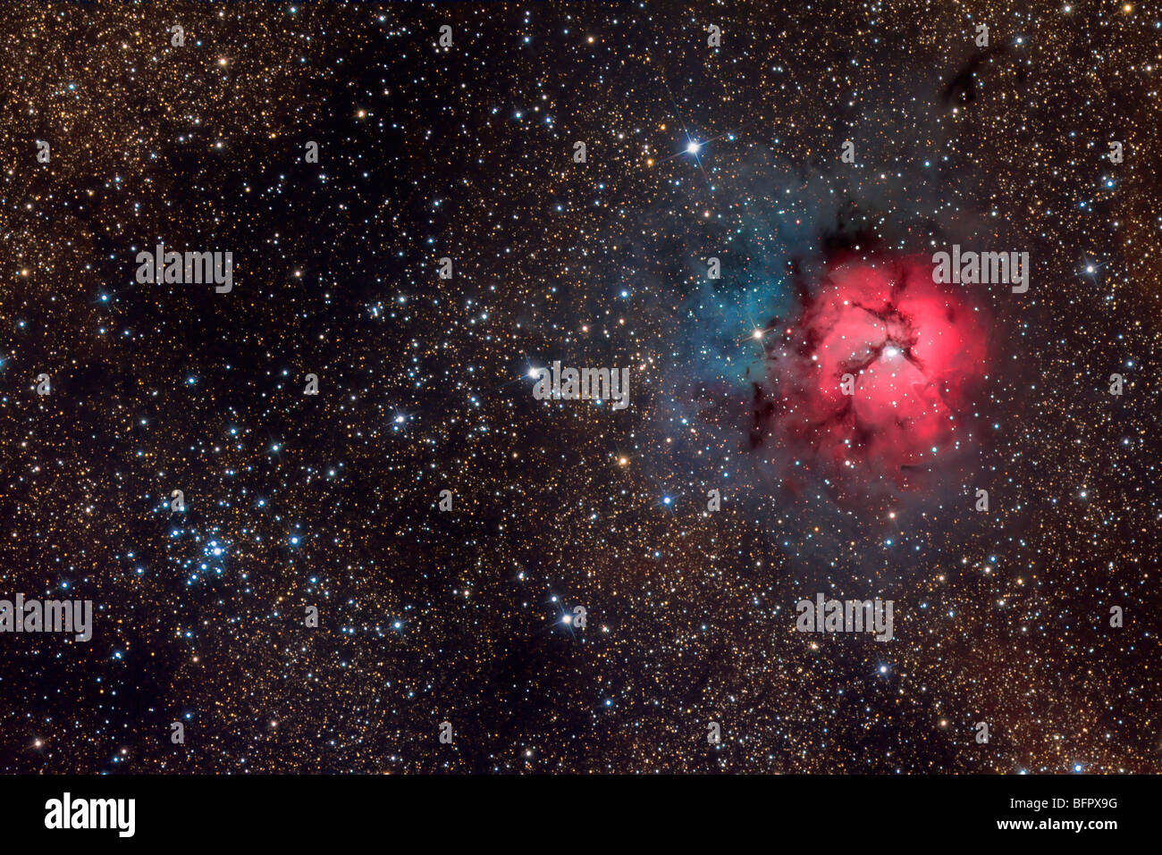 La Trifid Nebula Foto Stock