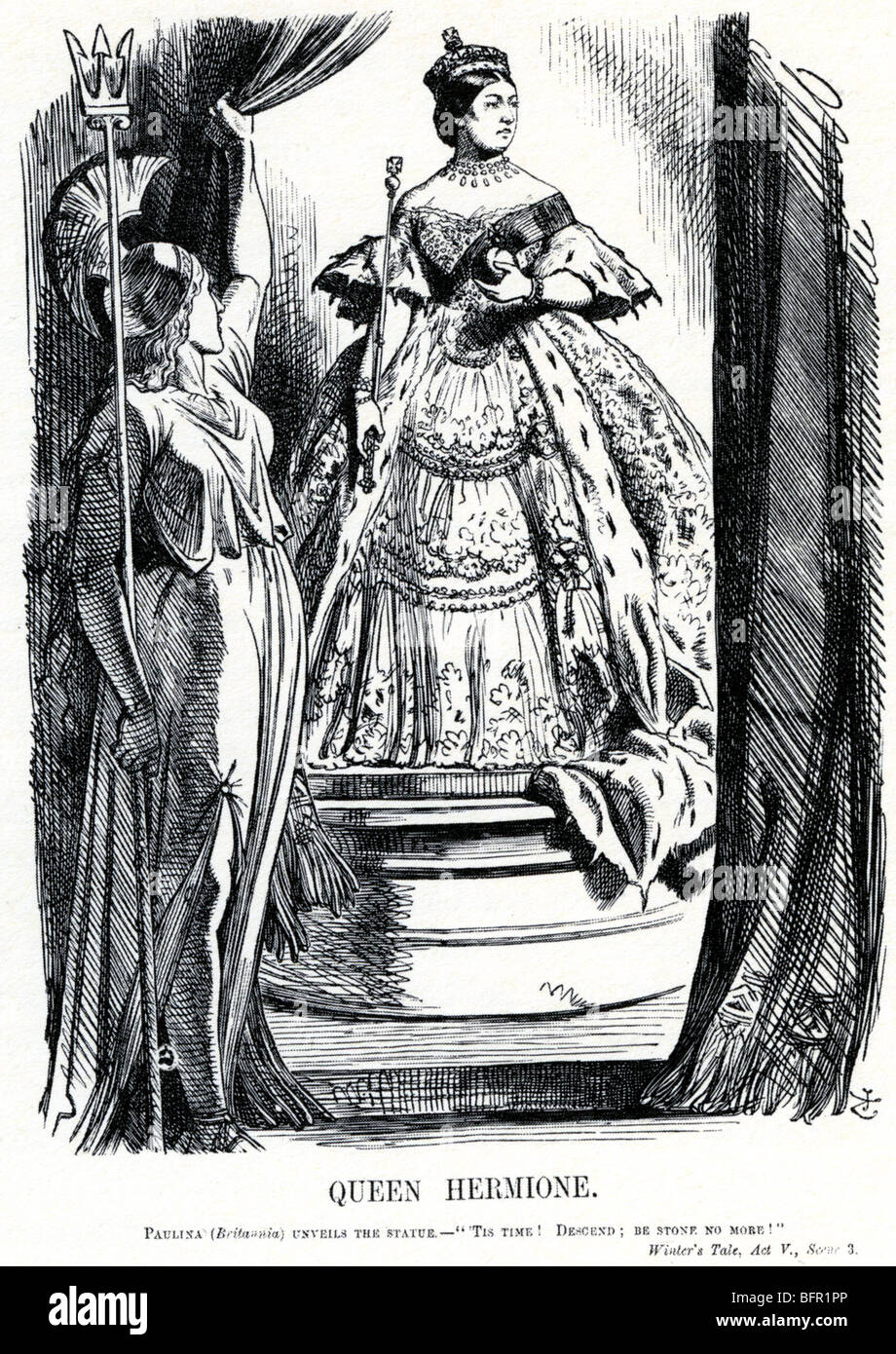 La regina Victoria - Punch cartoon criticare il suo esilio volontario dopo la morte del principe Alberto nel 1861 Foto Stock