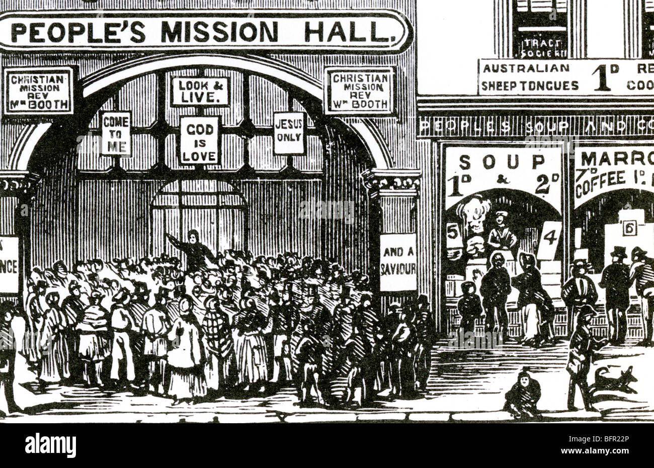 Esercito della salvezza - fondata come missione cristiana a Whitechapel da William Booth nel 1864 - Vedere la descrizione riportata di seguito Foto Stock