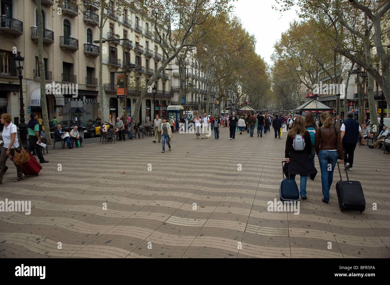 Las Ramblas rimane la Spagna più strada iconografico Foto Stock